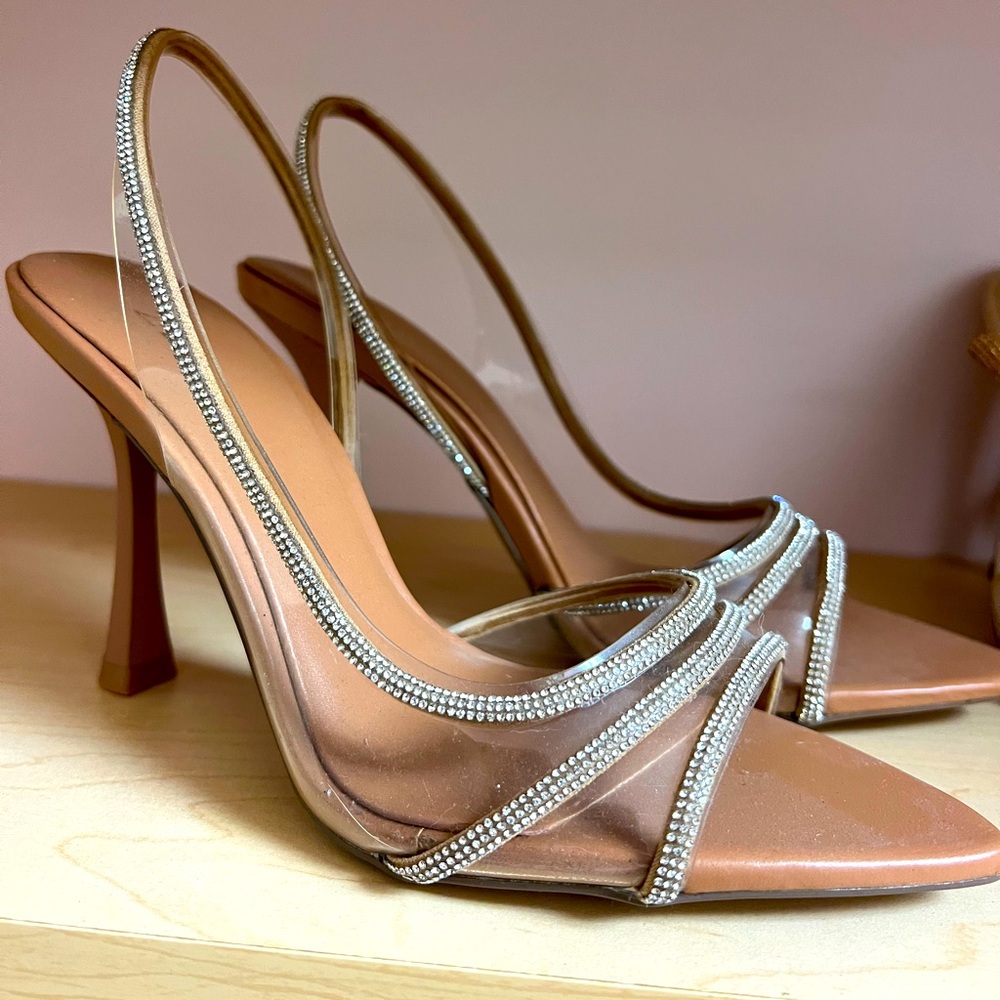 Zara Clear & Sparkly Strappy High Heel